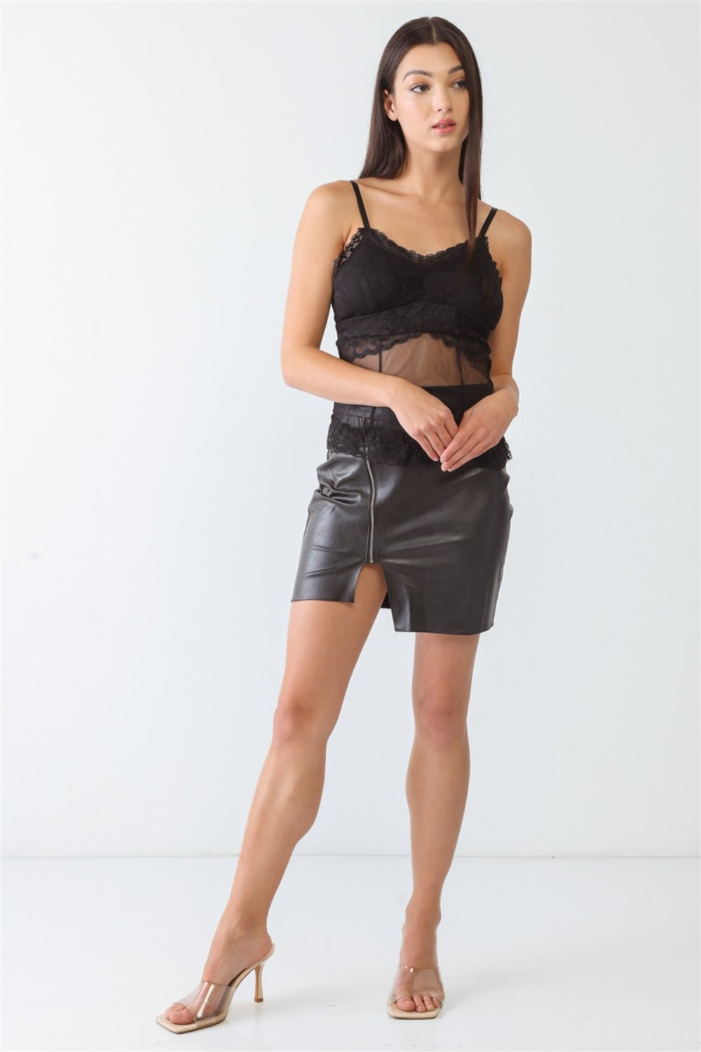 FASHION4YOU Sheer Mesh Lace Push-Up Bustier - UrbanEthereal