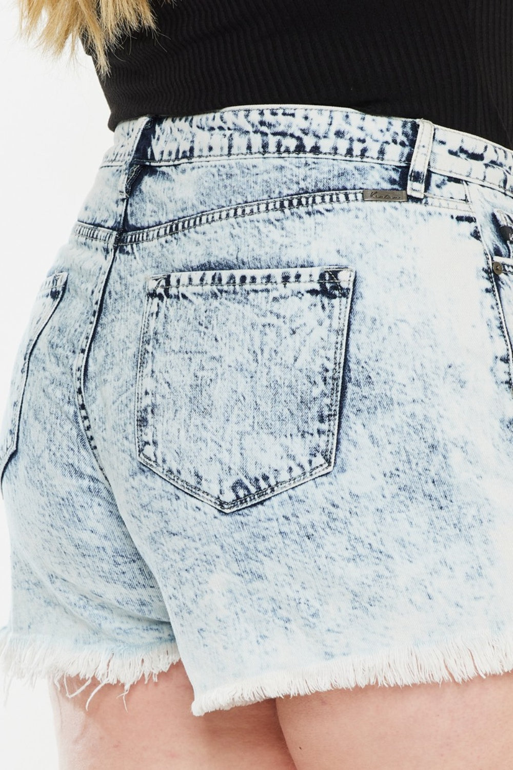 Kancan Full Size Distressed High Waist Denim Shorts - UrbanEthereal