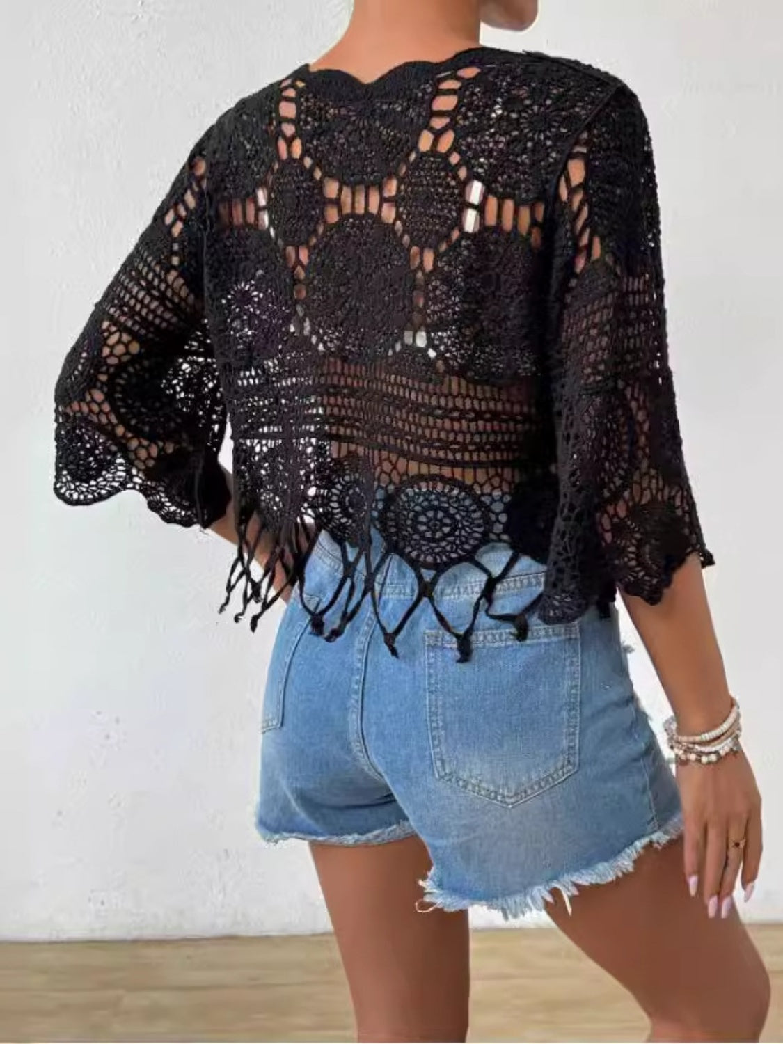 Openwork Round Neck Cover-Up - UrbanEthereal