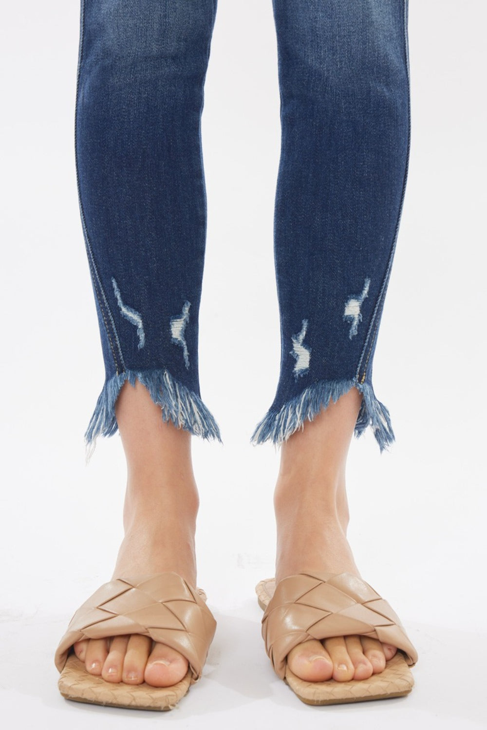 Kancan Raw Hem High Waist Cropped Jeans - UrbanEthereal