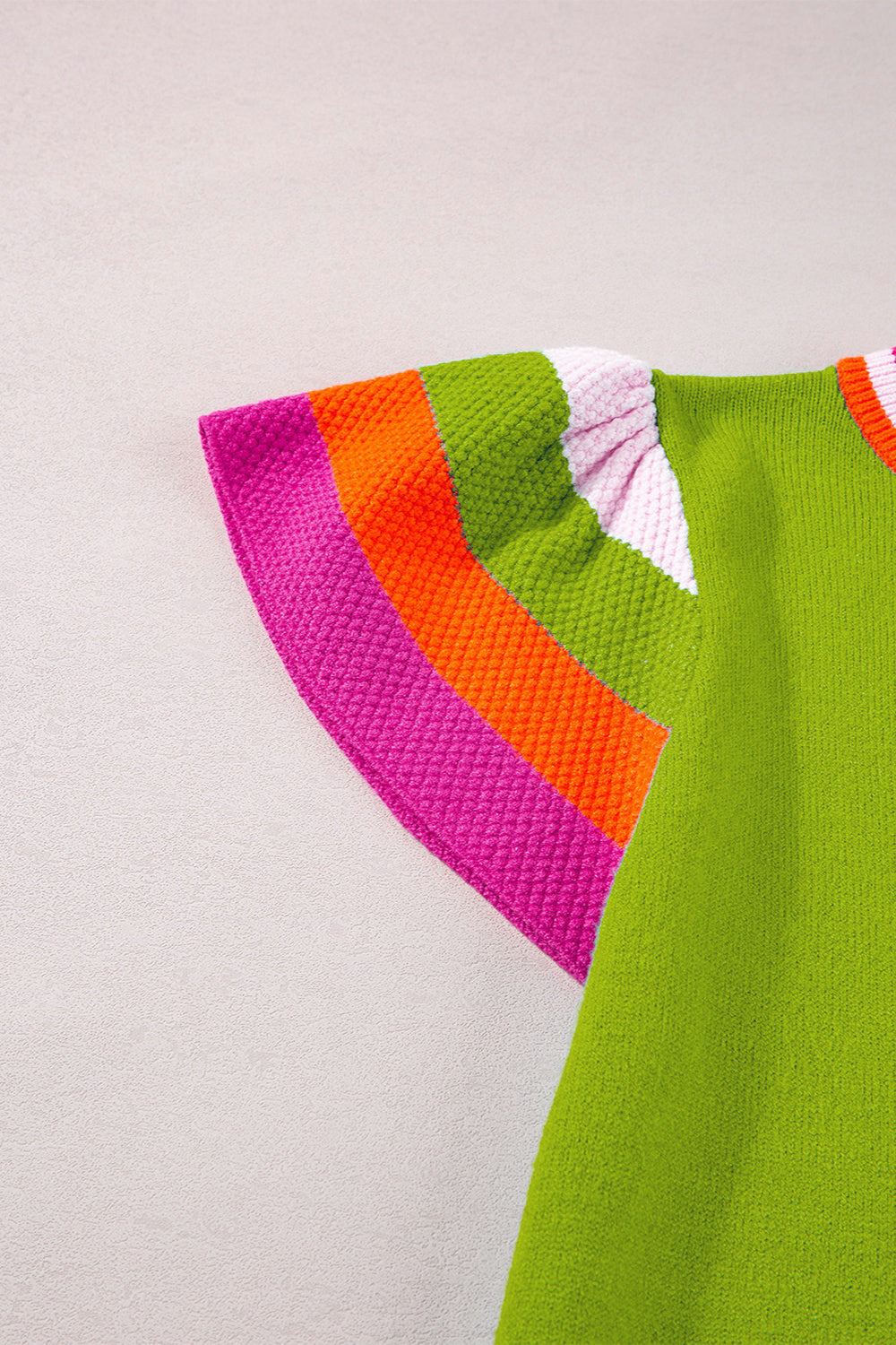 Color Block Round Neck Knit Top - UrbanEthereal