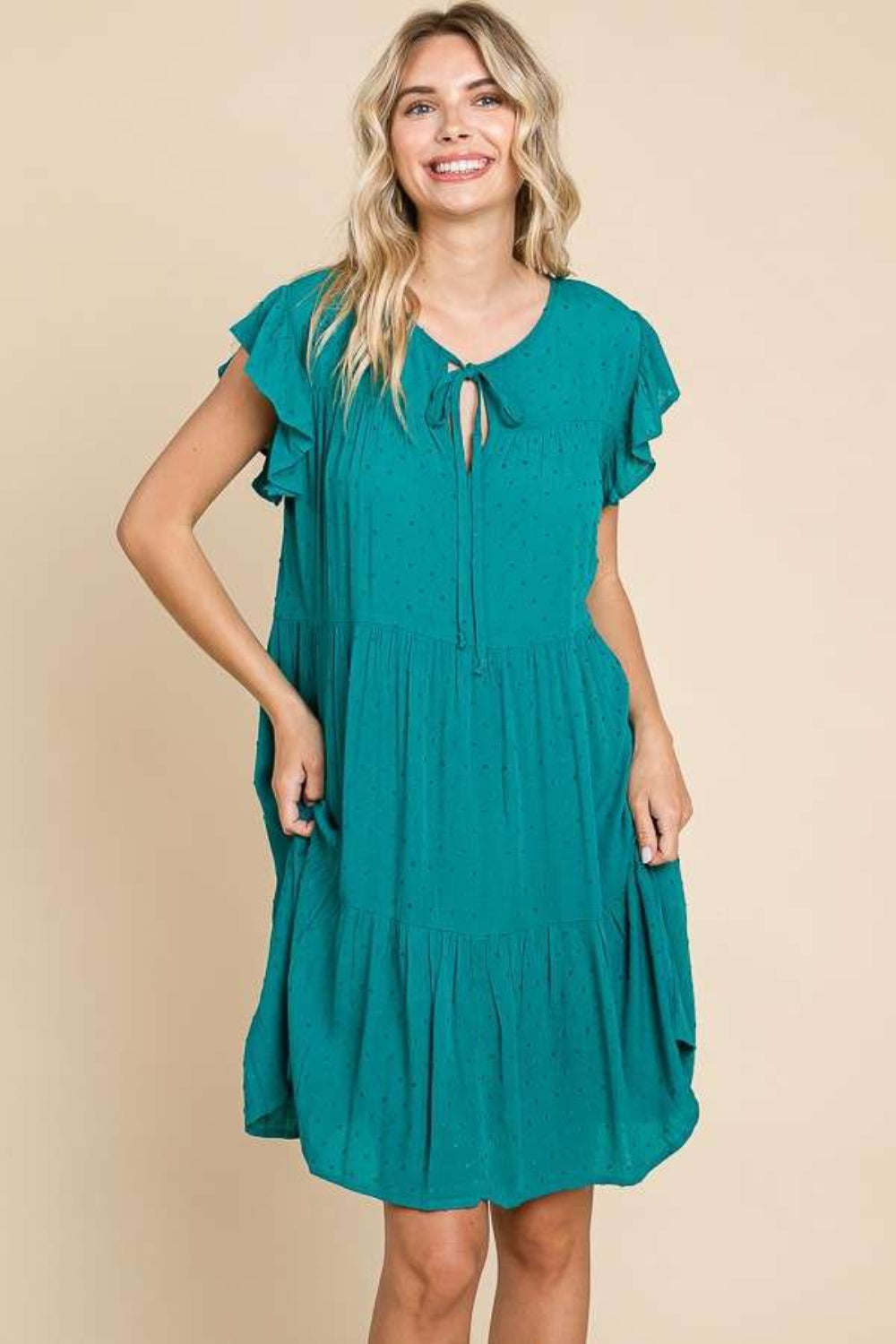 Culture Code Ruffle Cap Sleeve Tiered Dress - UrbanEthereal