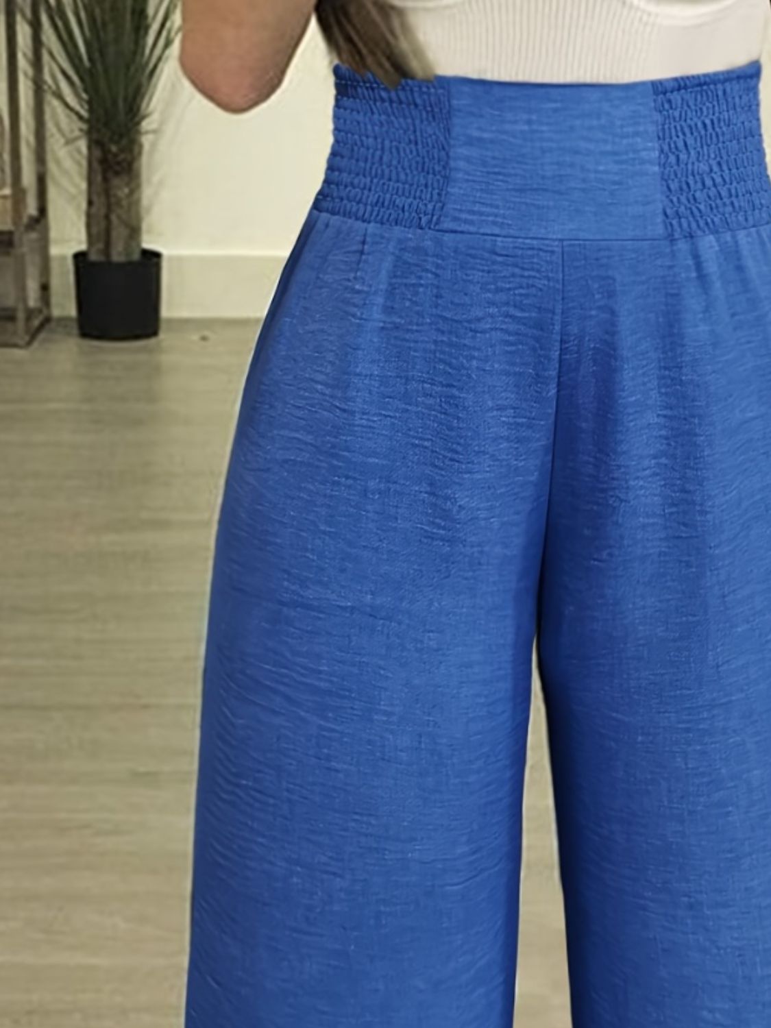 Plus Size High Waist Wide Leg Pants - UrbanEthereal