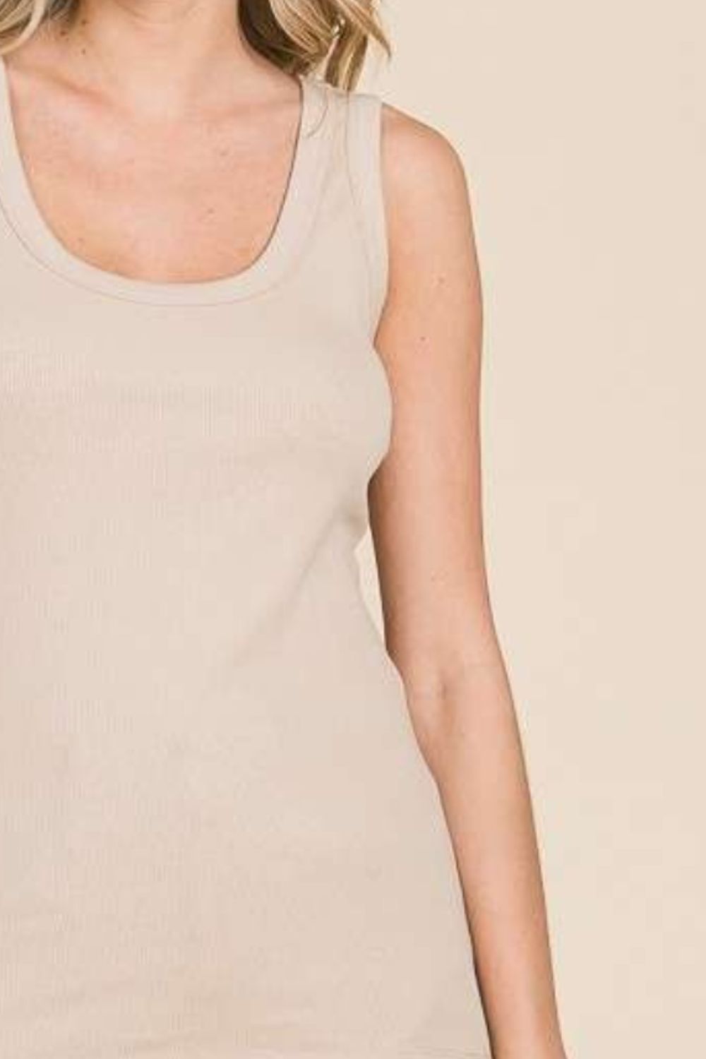 Culture Code Full Size Ribbed Scoop Neck Tank - UrbanEthereal