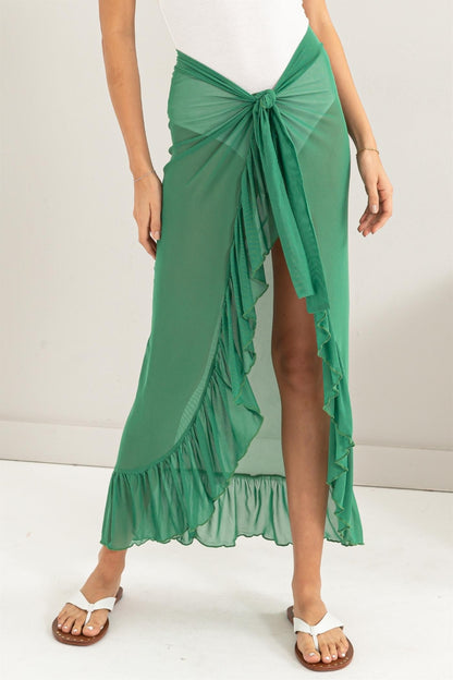 HYFVE Ruffle Trim Cover Up Sarong Skirt - UrbanEthereal