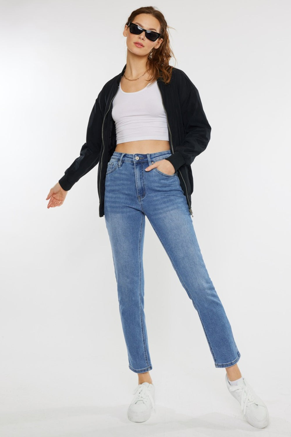 Kancan Full Size Cat's Whiskers High Waist Jeans - UrbanEthereal