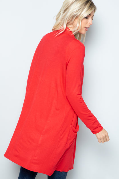 Celeste Full Size Open Front Cardigan with Pockets - UrbanEthereal