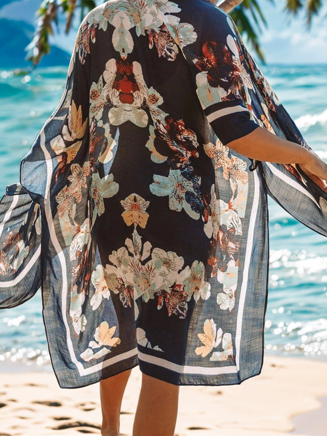 Printed Open Front Cover-Up - UrbanEthereal