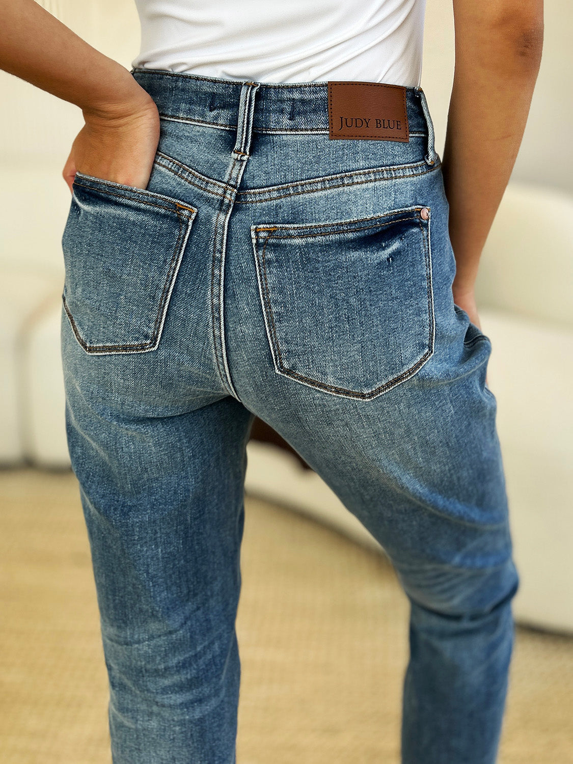 Judy Blue Full Size Mid Rise Rigid Magic Release Hem Jeans - UrbanEthereal