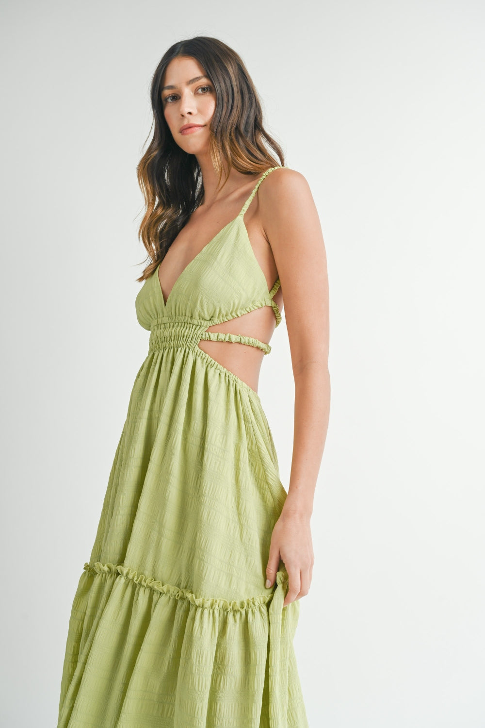 MABLE Cutout Waist Backless Maxi Dress - UrbanEthereal