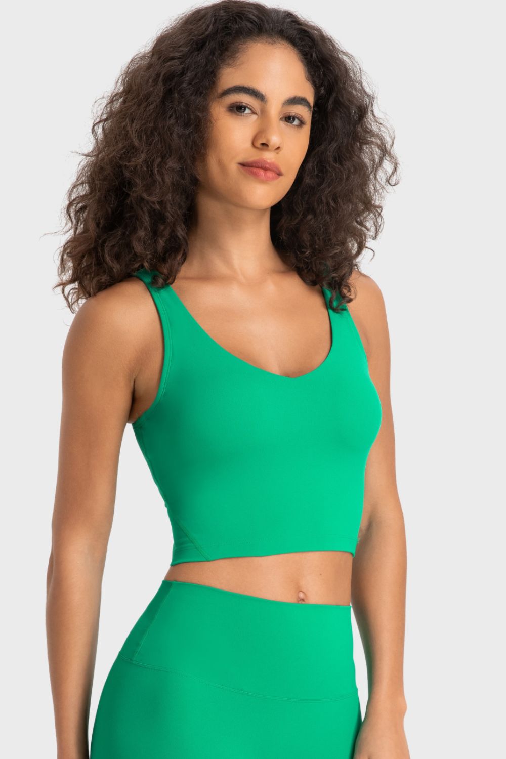 Deep V-Neck Crop Sports Bra - UrbanEthereal