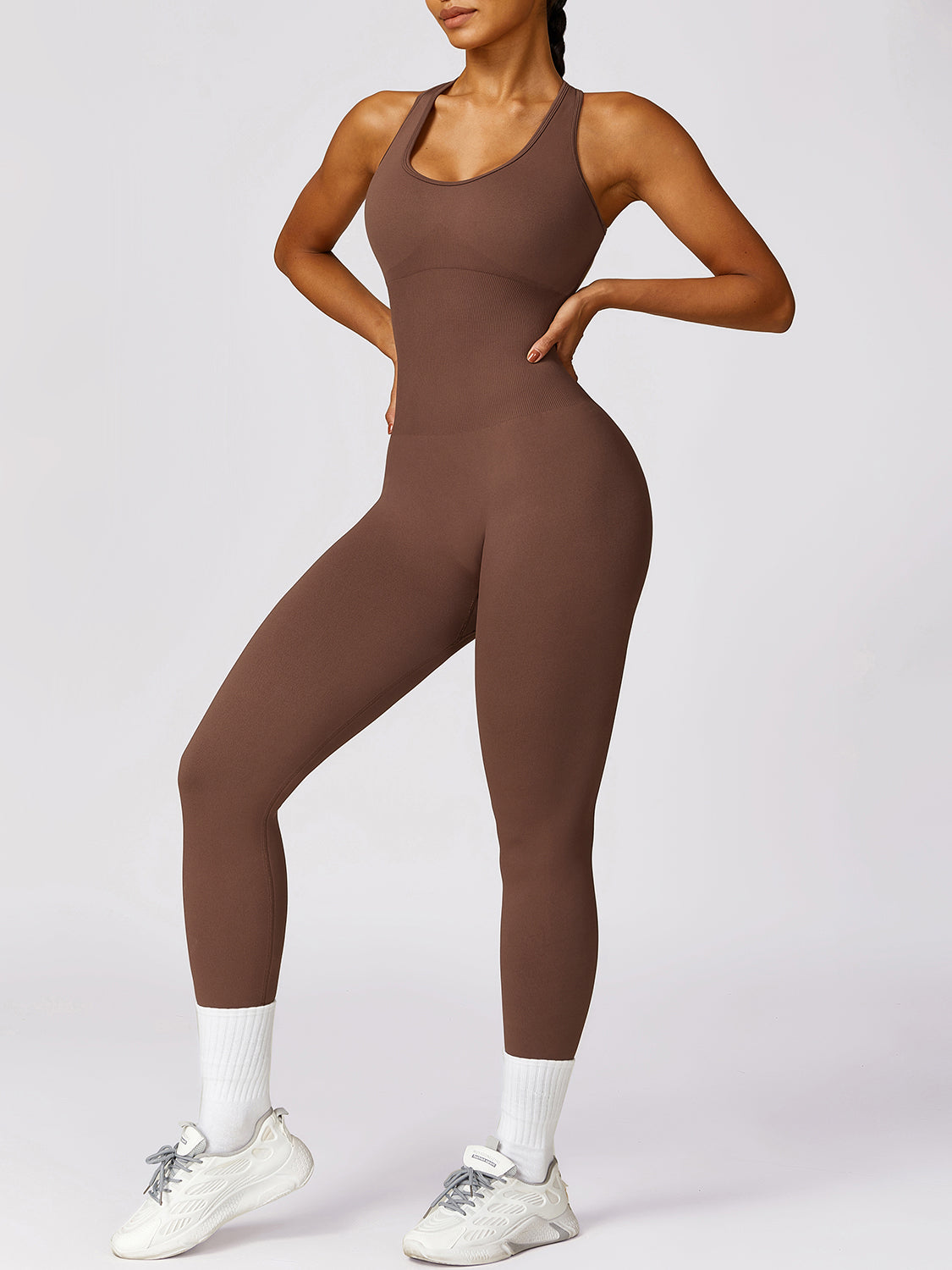Basic Bae Sleeveless Cutout Racerback Active Jumpsuit - UrbanEthereal