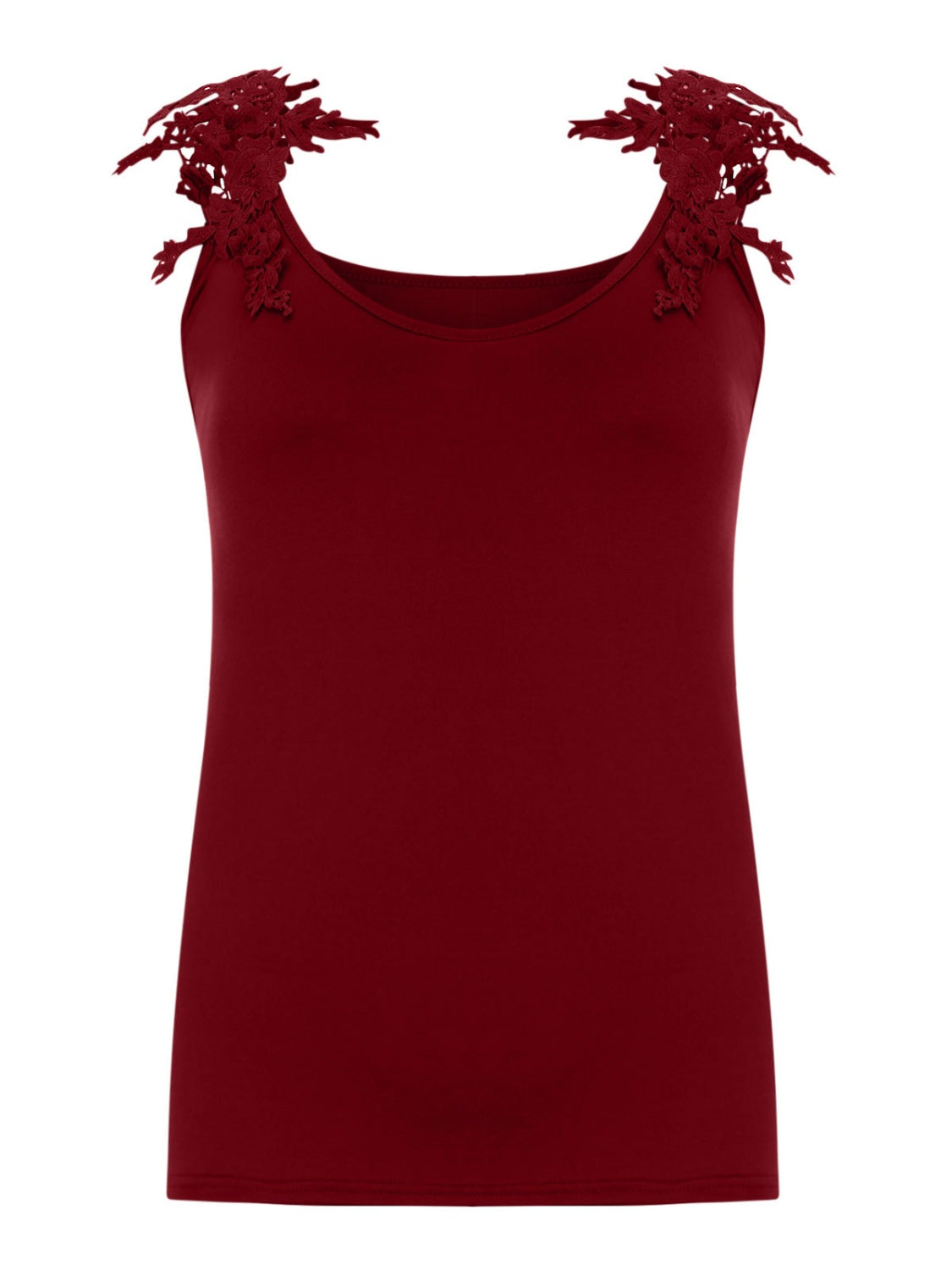 Full Size Lace Detail Scoop Neck Tank - UrbanEthereal