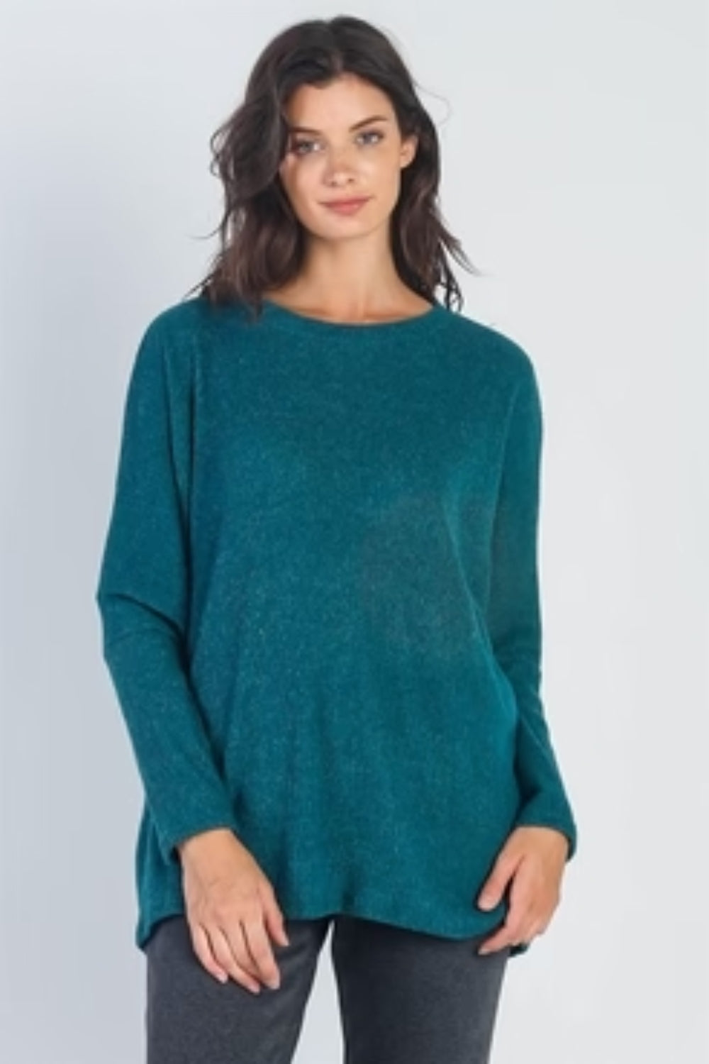 Cherish Apparel Round Neck Long Sleeve Sweater - UrbanEthereal