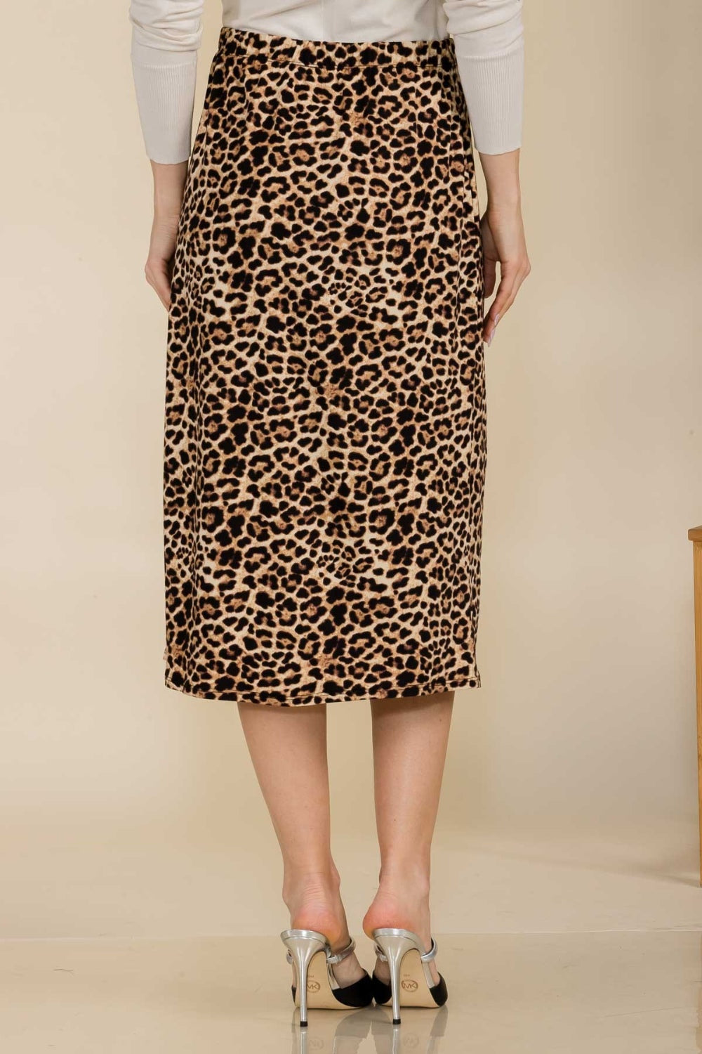 Celeste Full Size Leopard A-Line Midi Skirt - UrbanEthereal