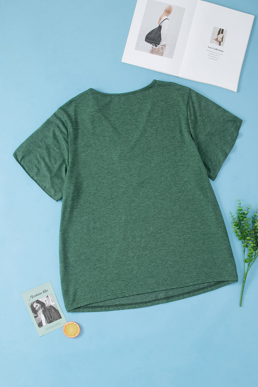 Plus Size V-Neck Petal Sleeve Blouse - UrbanEthereal
