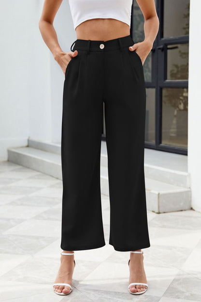 Pocketed High Waist Pants