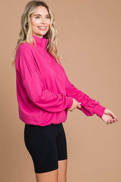 Culture Code Full Size Half Zip Long Sleeve Sweatshirt - UrbanEthereal