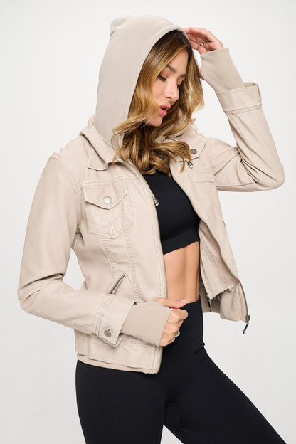 Coalition LA Double Zip Hooded Long Sleeve Jacket - UrbanEthereal