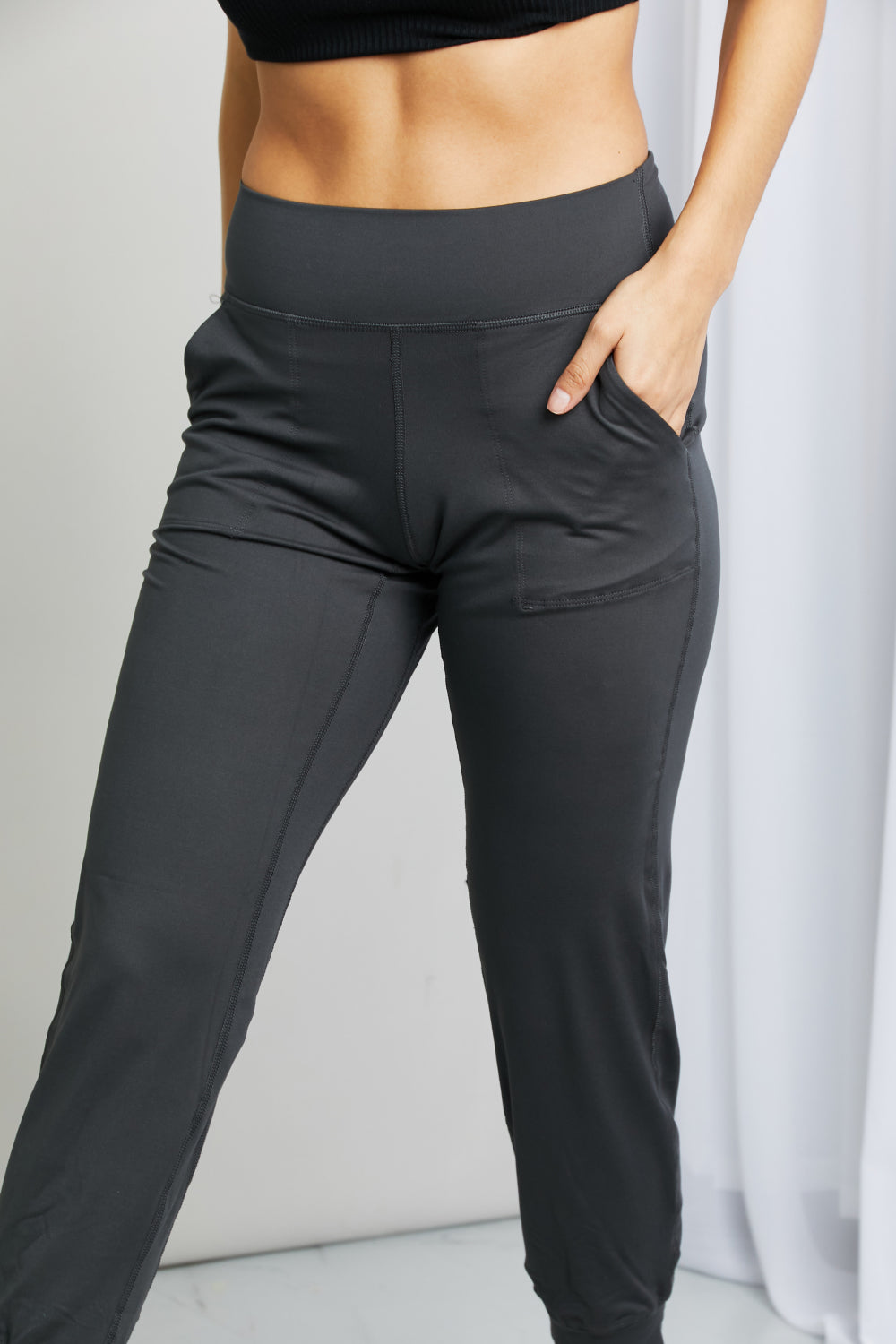 Leggings Depot Full Size Wide Waistband Cropped Joggers - UrbanEthereal