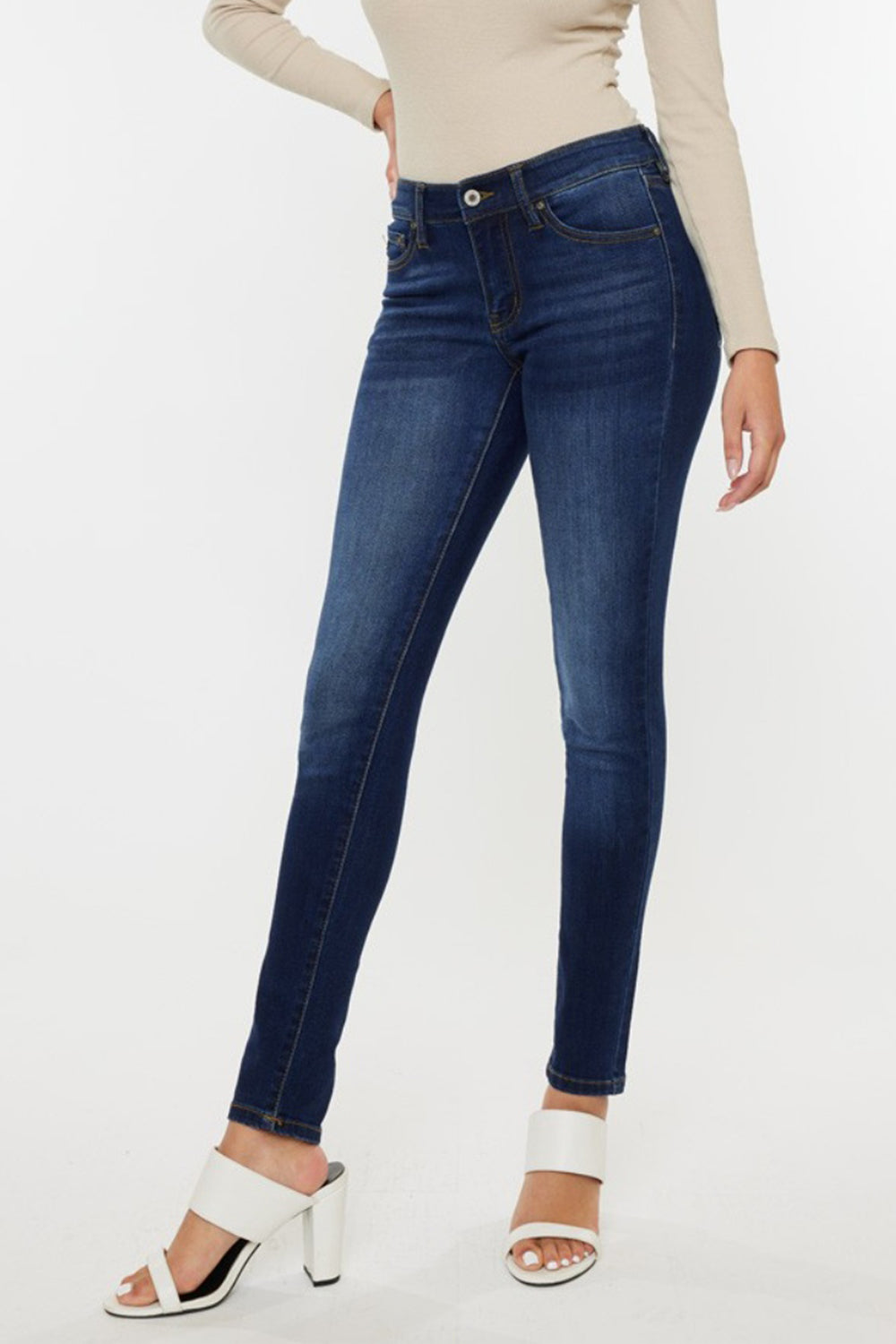 Kancan Mid Rise Gradient Skinny Jeans - UrbanEthereal