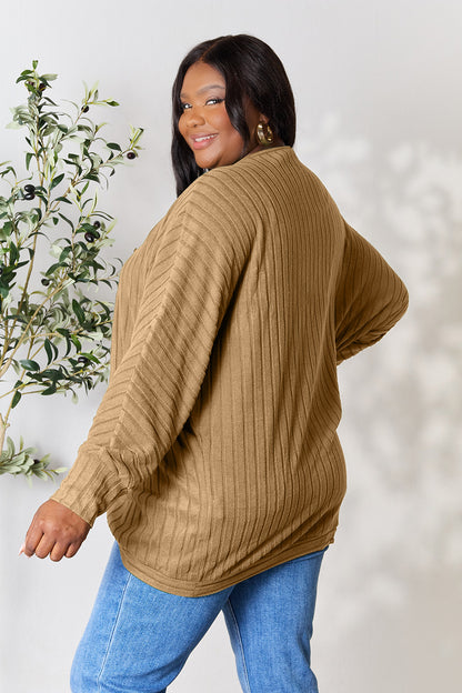 Basic Bae Full Size Ribbed Cocoon Cardigan - UrbanEthereal