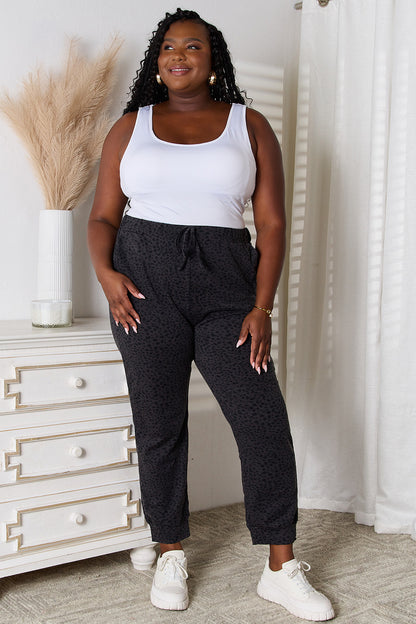 Basic Bae Leopard Print Joggers with Pockets - UrbanEthereal