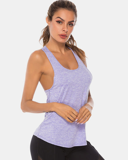 Full Size Scoop Neck Wide Strap Active Tank - UrbanEthereal