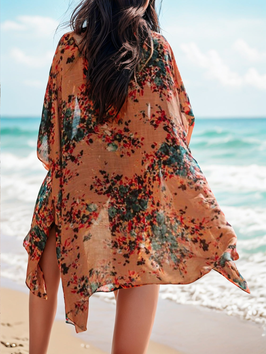 Printed Open Front Cover-Up - UrbanEthereal