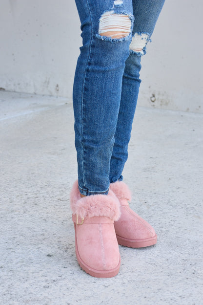 Forever Link Furry Chunky Thermal Ankle Boots - UrbanEthereal