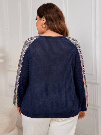 Plus Size Printed Long Sleeve Sweatshirt - UrbanEthereal