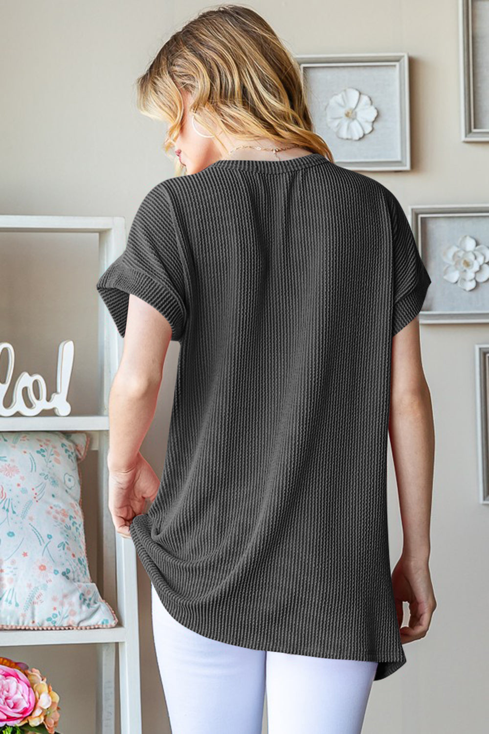 Heimish Full Size USA Graphic Short Sleeve Ribbed Top - UrbanEthereal