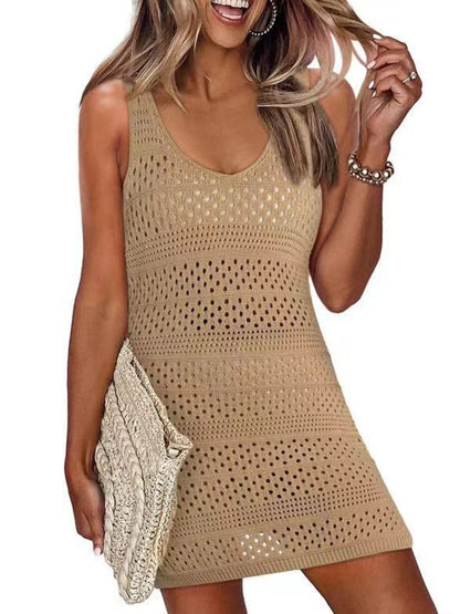 Openwork Scoop Neck Cover Up - UrbanEthereal
