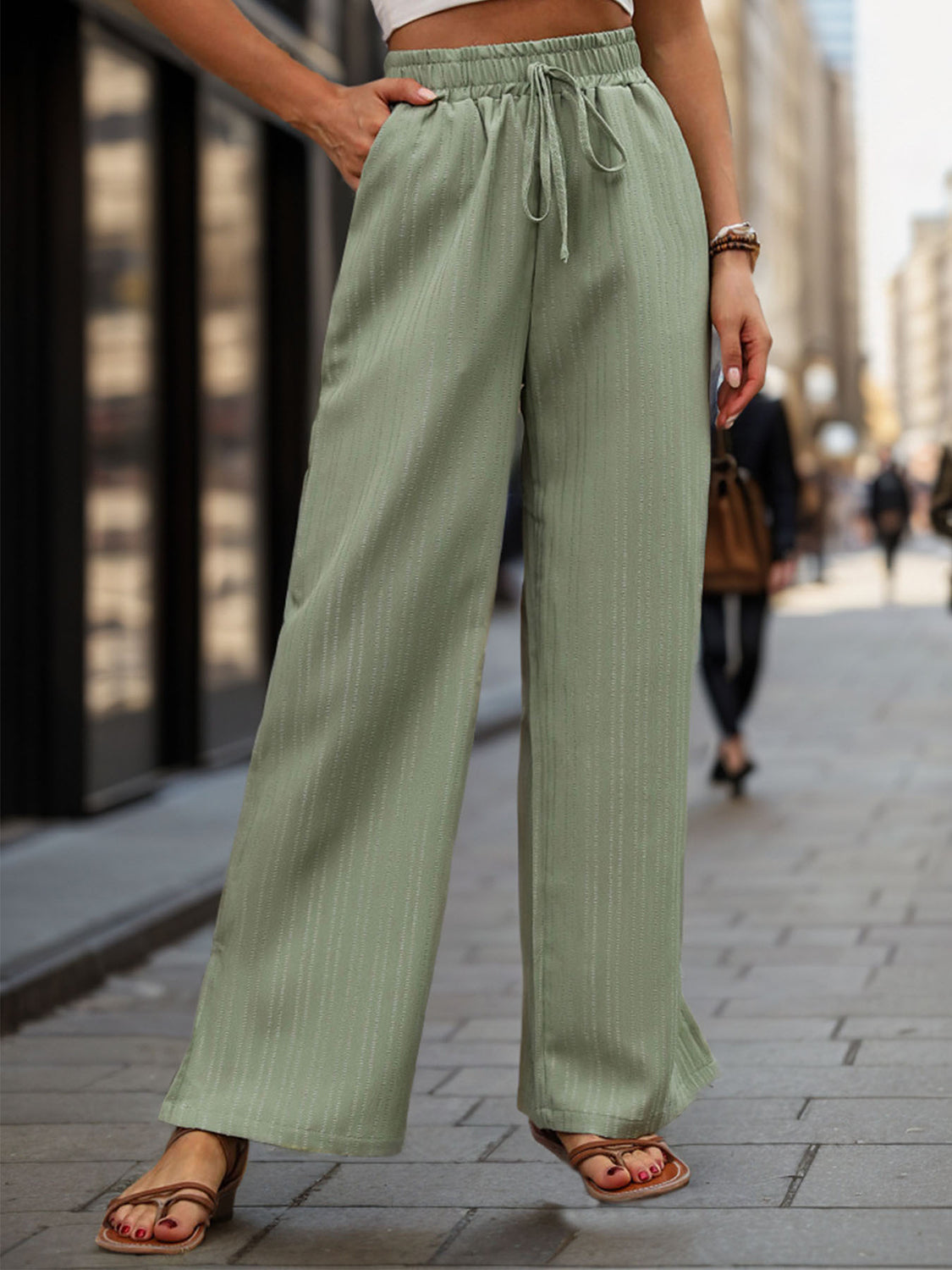 Perfee High Waist Wide Leg Pants