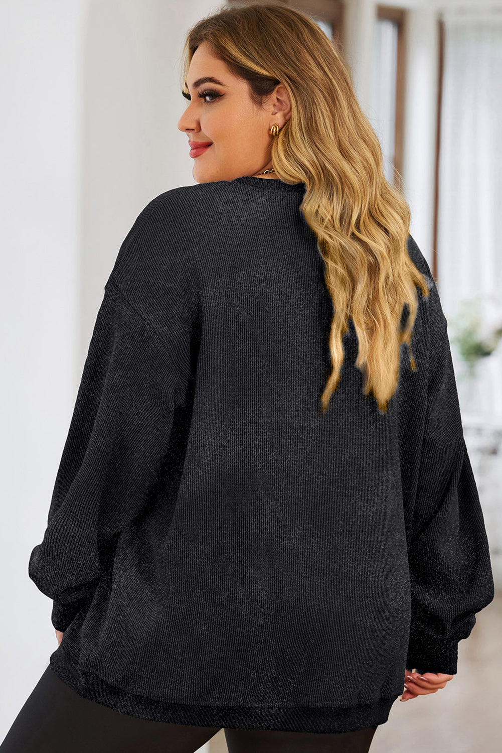 Plus Size XOXO Heart Round Neck Long Sleeve Sweatshirt - UrbanEthereal
