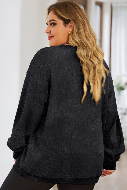 Plus Size XOXO Heart Round Neck Long Sleeve Sweatshirt - UrbanEthereal