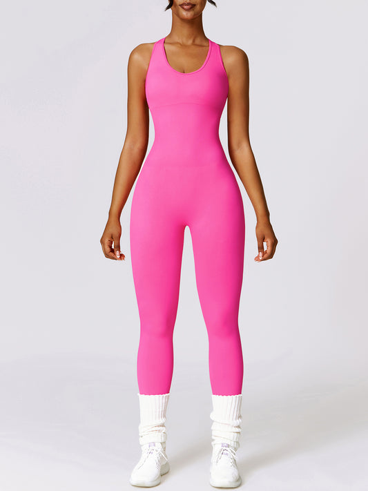 Basic Bae Sleeveless Cutout Racerback Active Jumpsuit - UrbanEthereal