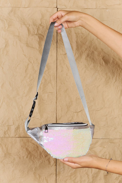 Fame Festival Baby Sequin Front Single Zipper Fanny Pack - UrbanEthereal