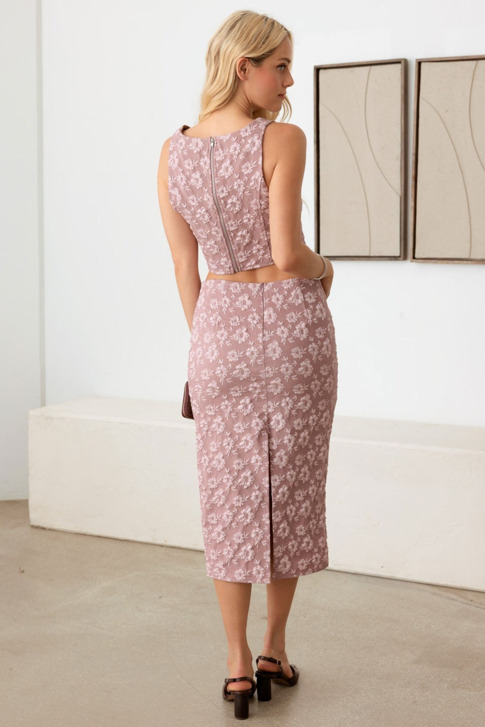 Le Lis Floral Embroidered Top and Long Waist Skirt Set - UrbanEthereal