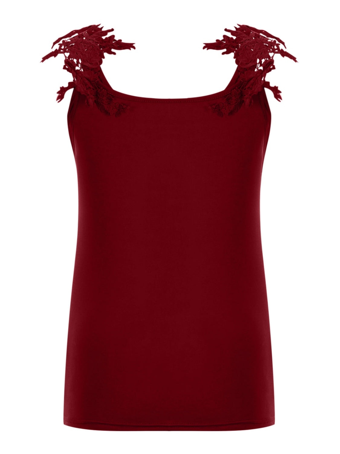 Full Size Lace Detail Scoop Neck Tank - UrbanEthereal