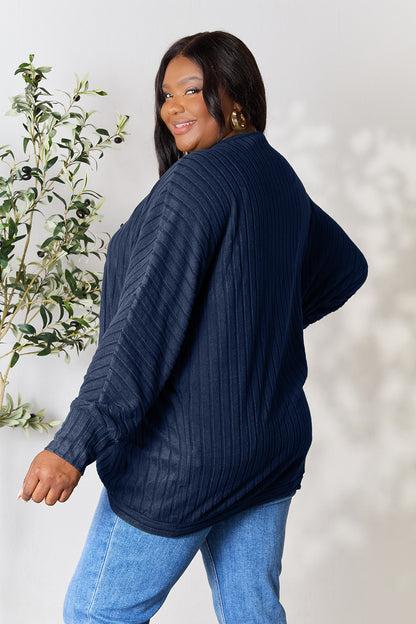 Basic Bae Full Size Ribbed Cocoon Cardigan - UrbanEthereal