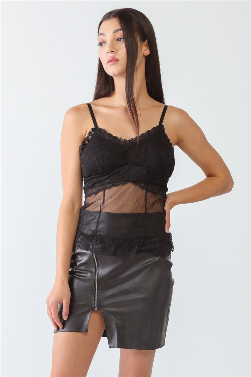 FASHION4YOU Sheer Mesh Lace Push-Up Bustier - UrbanEthereal