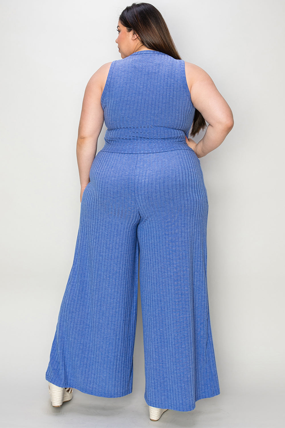 Basic Bae Full Size Ribbed Tank and Wide Leg Pants Set - UrbanEthereal