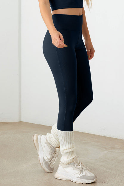 Le Lis Ribbed Crop Cami and High Waist Brushed Leggings Set - UrbanEthereal