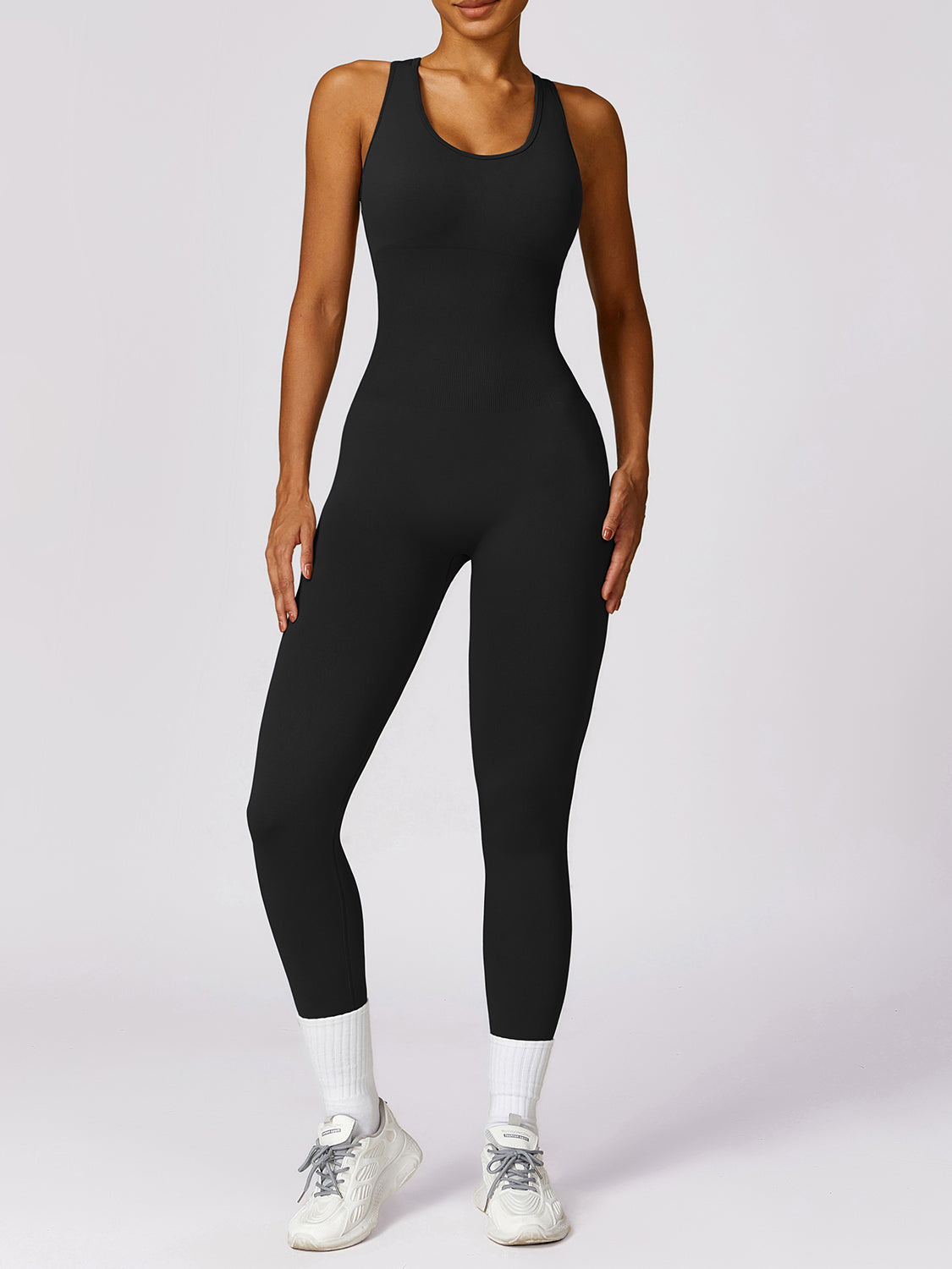 Basic Bae Sleeveless Cutout Racerback Active Jumpsuit - UrbanEthereal