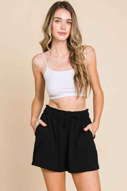 Culture Code High Waist Paper bag Shorts - UrbanEthereal