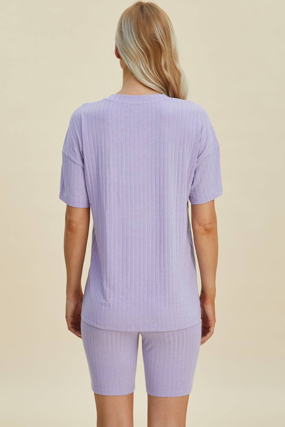 Basic Bae Full Size Ribbed V-Neck Short Sleeve Top and Shorts Set - UrbanEthereal