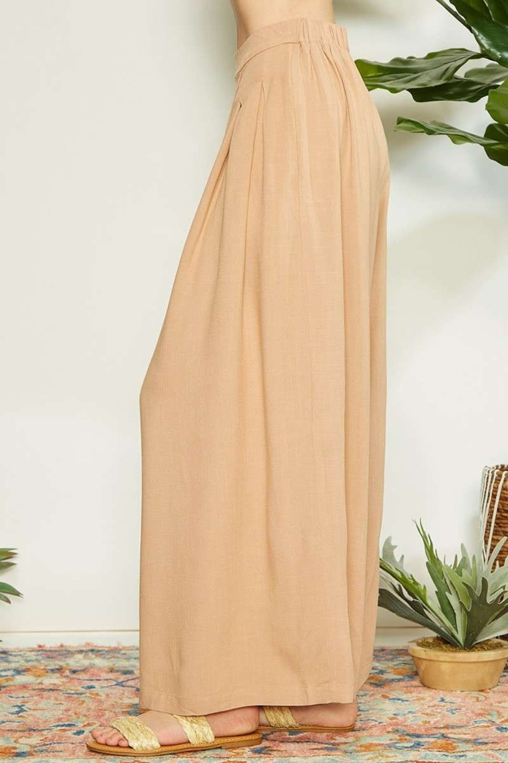 Mittoshop Wrap Pleating Detail Wide Leg Pants - UrbanEthereal