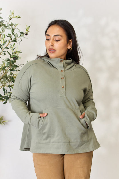 Culture Code Full Size Half Button Hoodie - UrbanEthereal