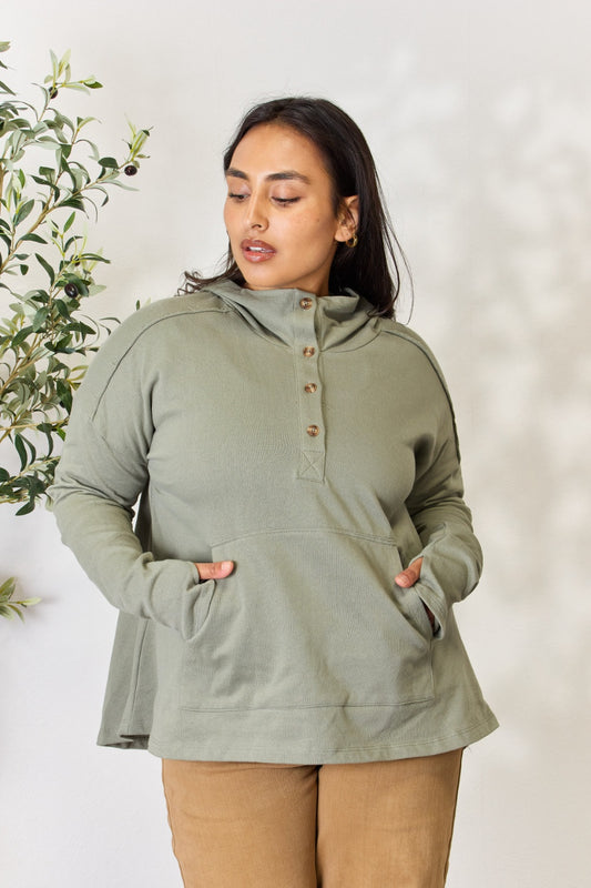 Culture Code Full Size Half Button Hoodie - UrbanEthereal